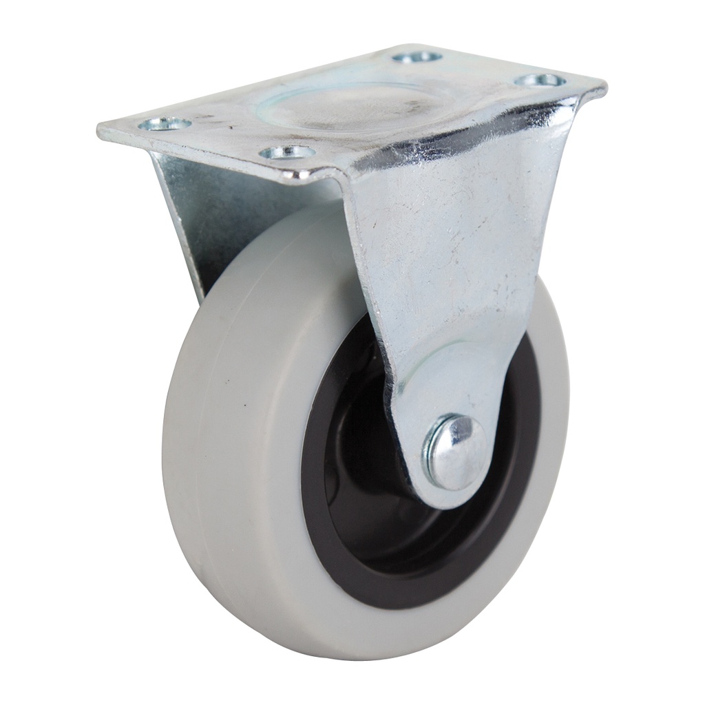 Caster Rigid Plate 3" Thermoplastic Rubber Wheel 130lb