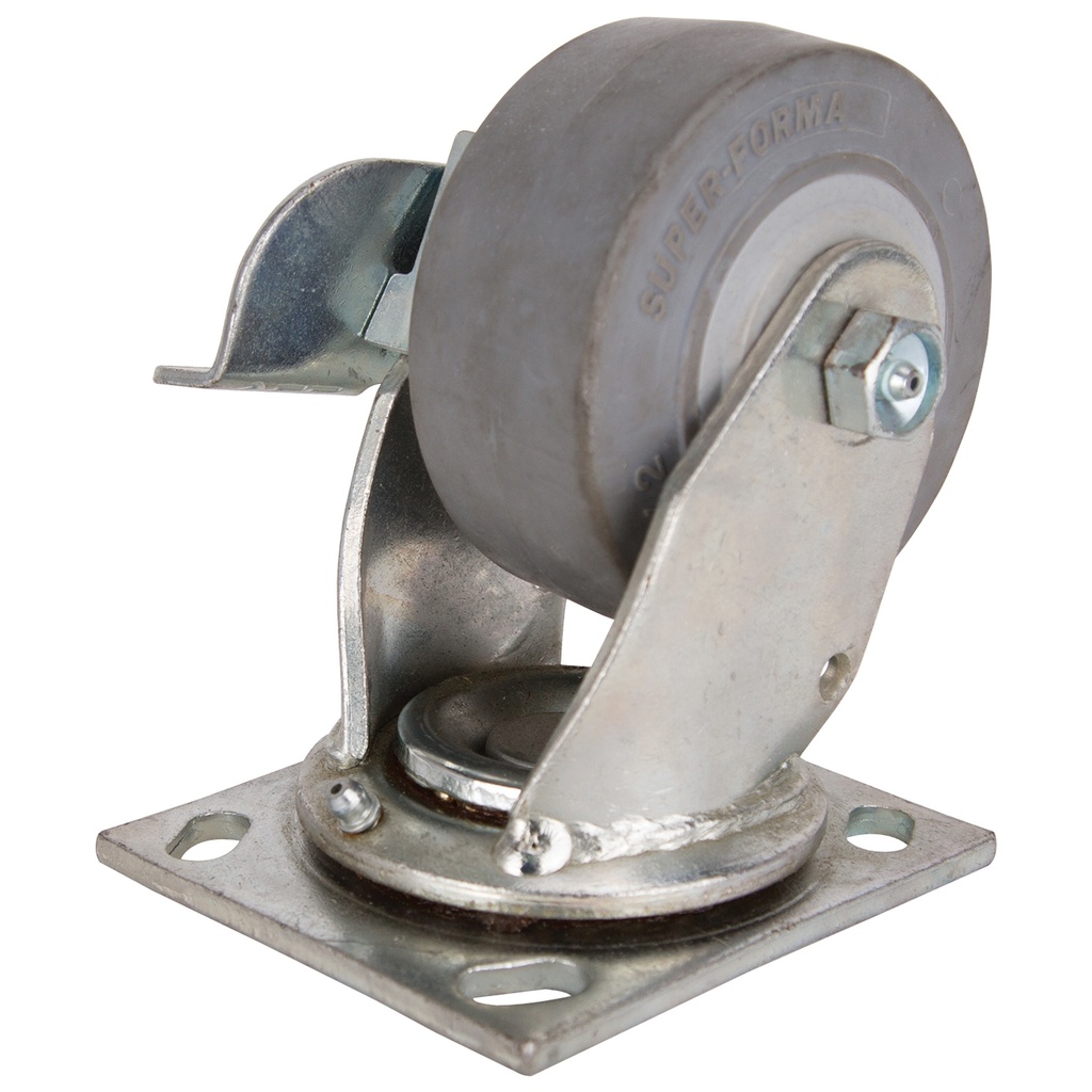 Caster Swivel Plate 4" Rubber Wheel w/Brake 350LB
