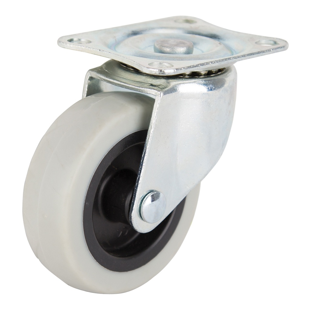 Caster Swivel Plate 3" Thermoplastic Rubber Wheel 130lb