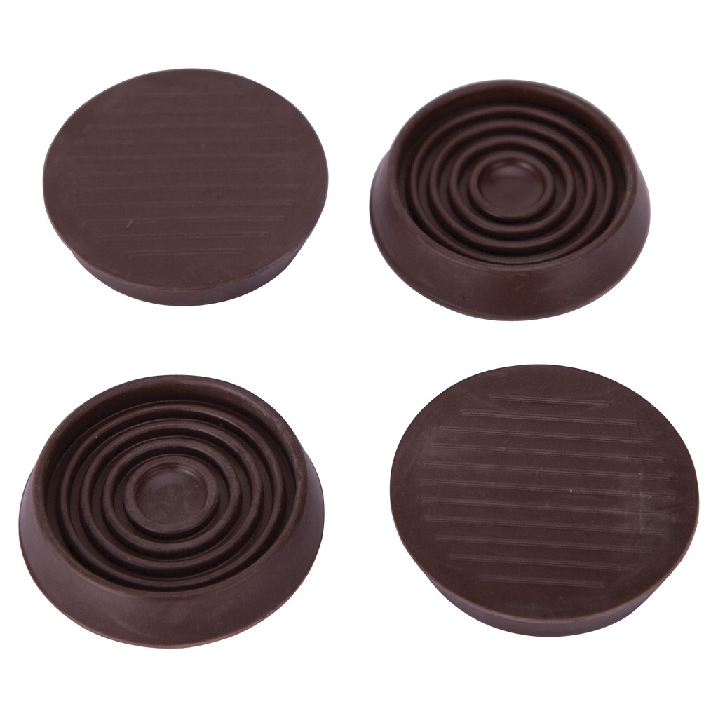 Furniture Cup 1¾" Round Rubber Brown PK4