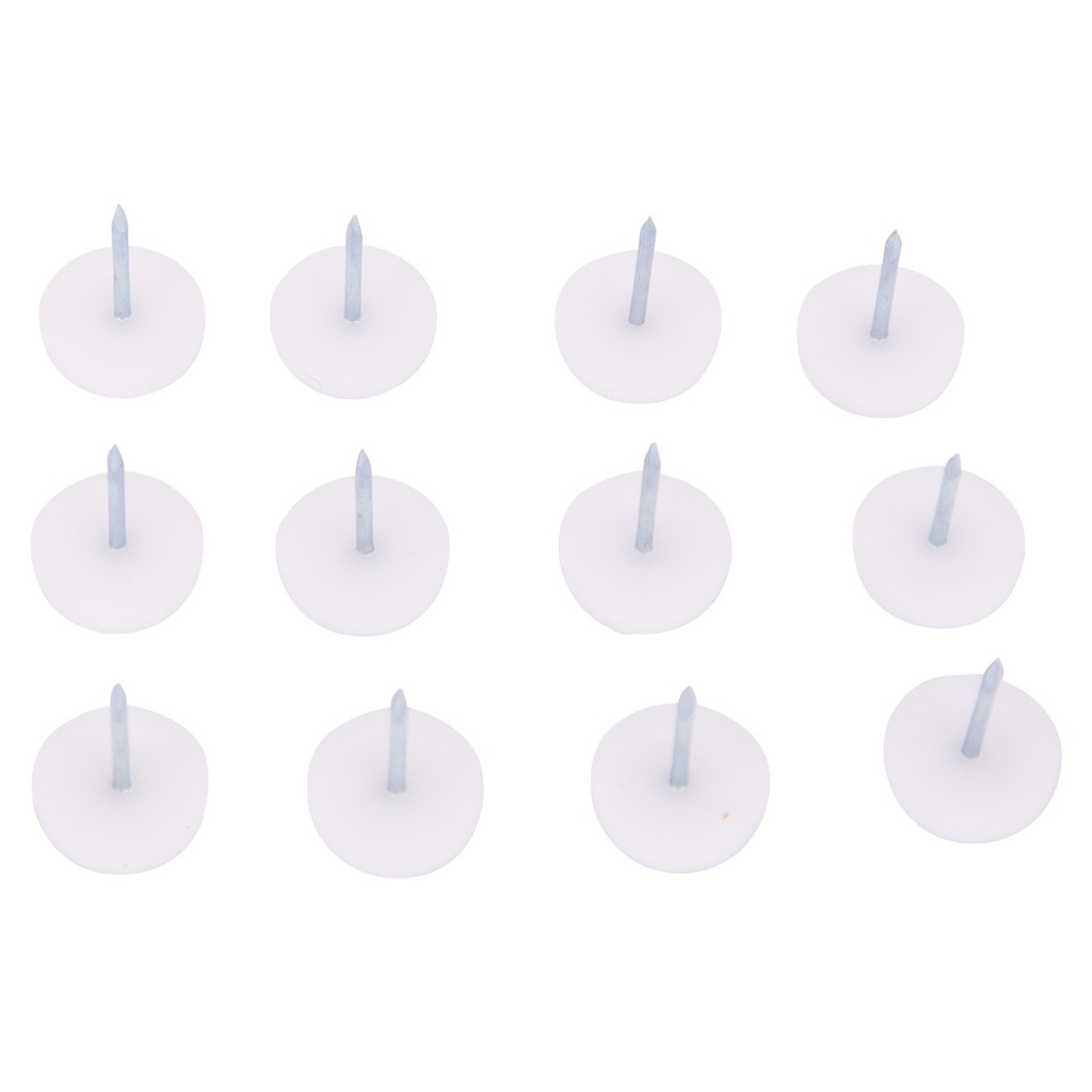 Furniture Glide 3/4" White Nail On Plastic Round PK12