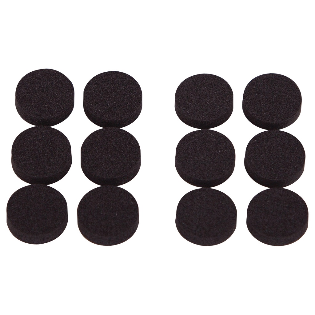 Furniture Pad Foam 3/4" Black Round Self Adhesive PK12