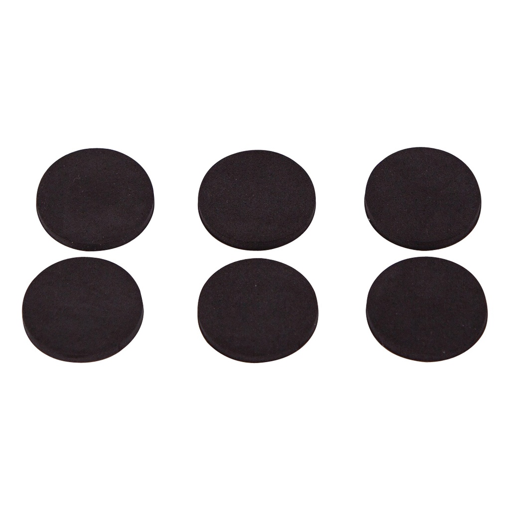 Furniture Pad Foam 1" Black Round Self Adhesive PK6