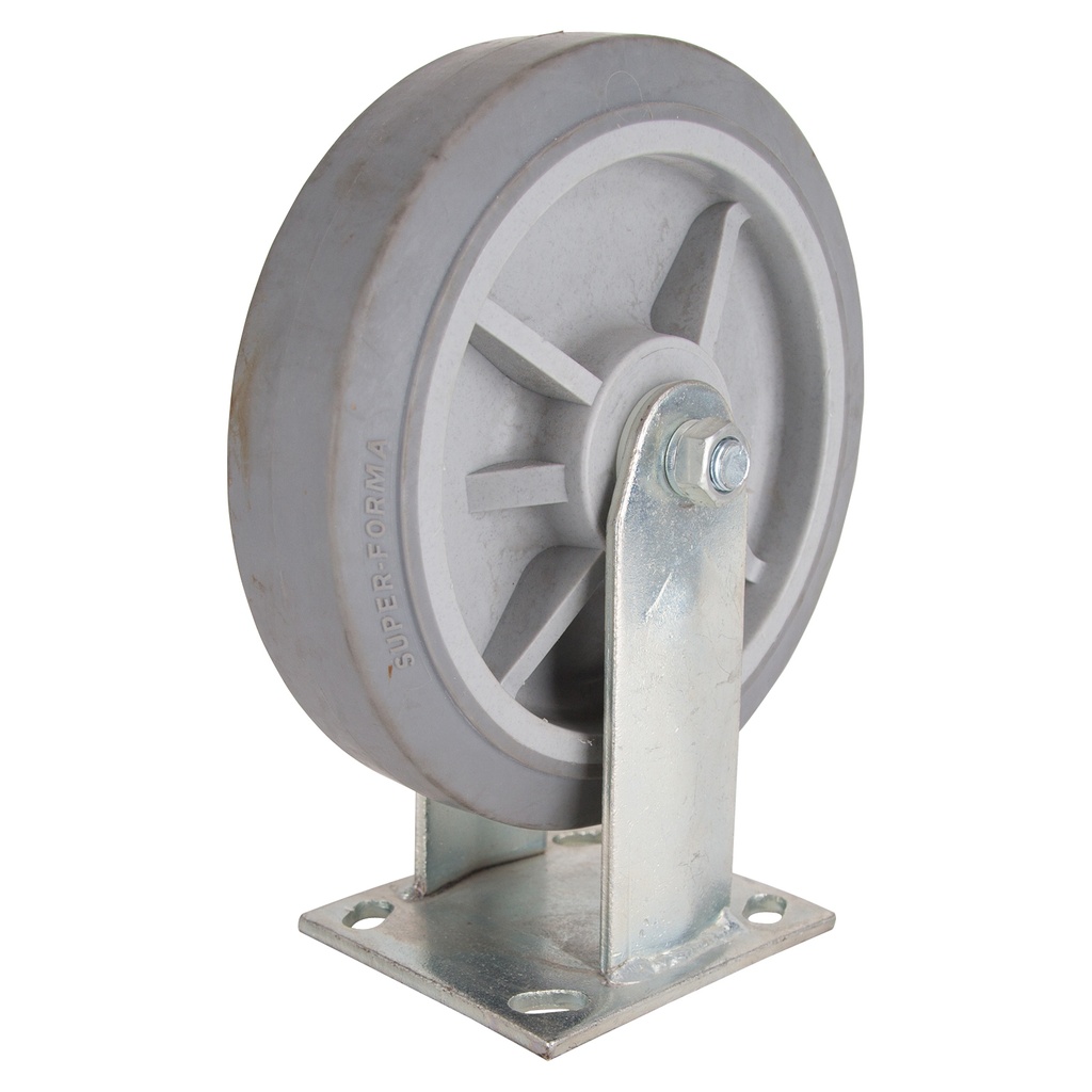 Caster Rigid Plate 8" Rubber Wheel 750LB