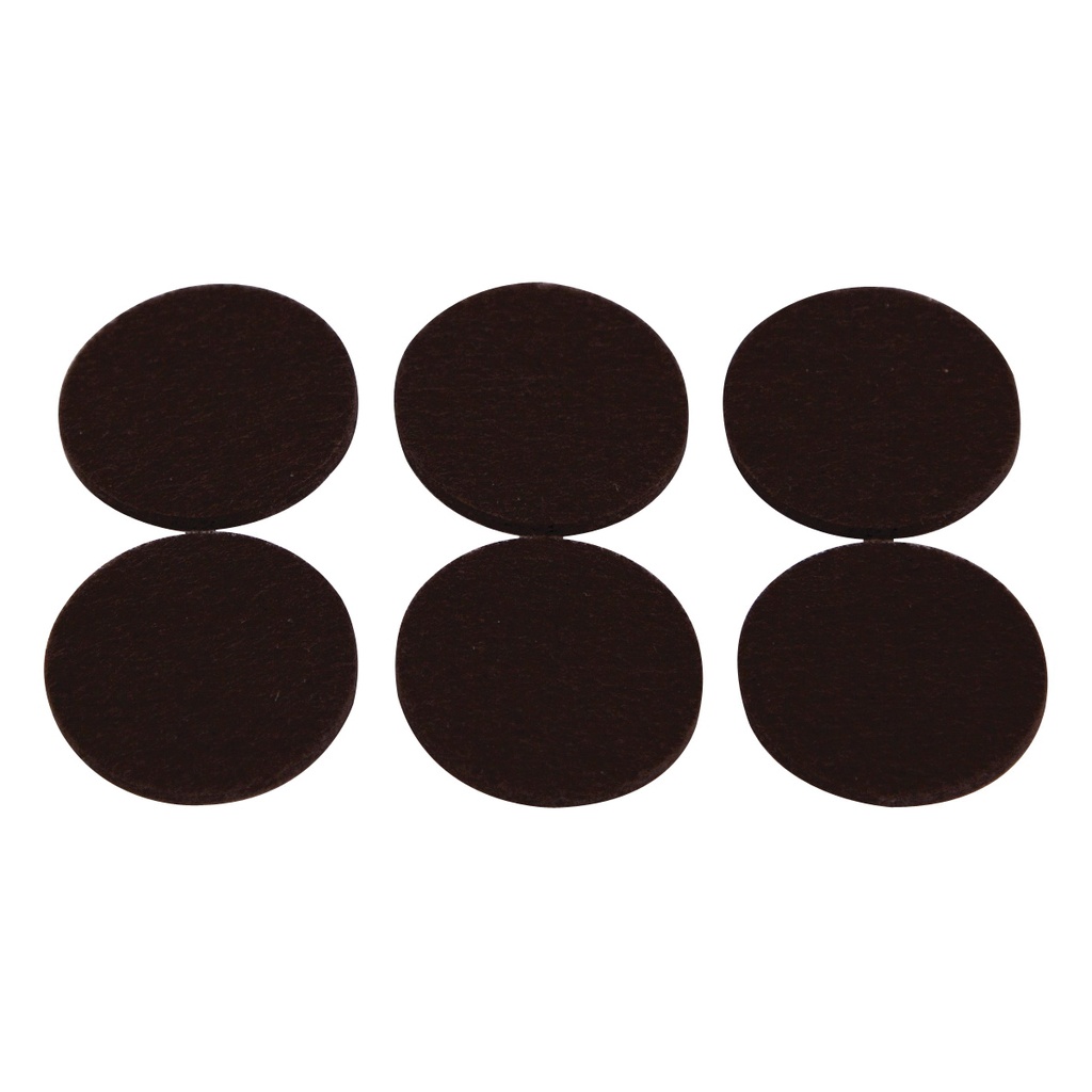 Furniture Pad 1-3/8" Round Felt Brown PK6