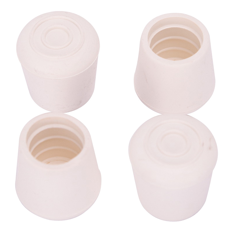 Furniture Leg Tip 7/8" White Rubber PK4