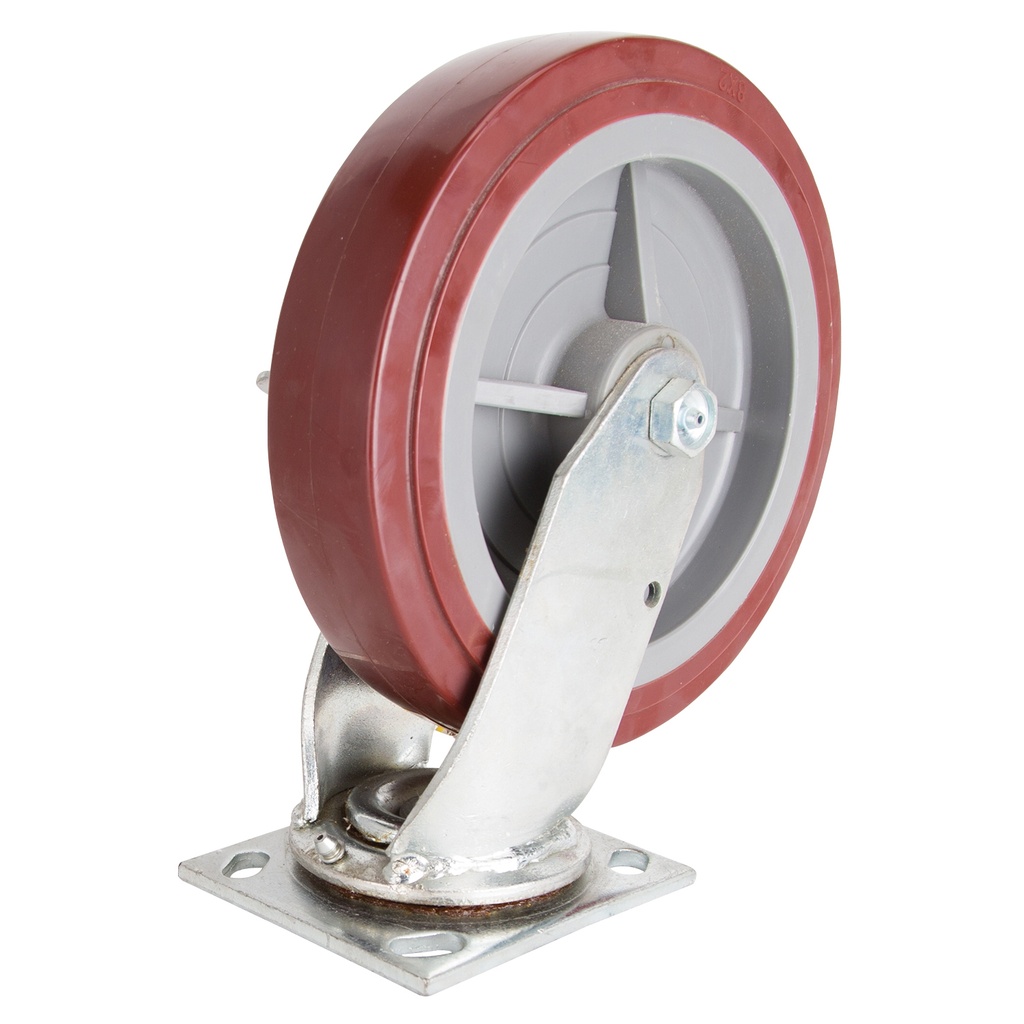 Caster Swivel Plate 8" Polyurethane Wheel w/Brake 750LB