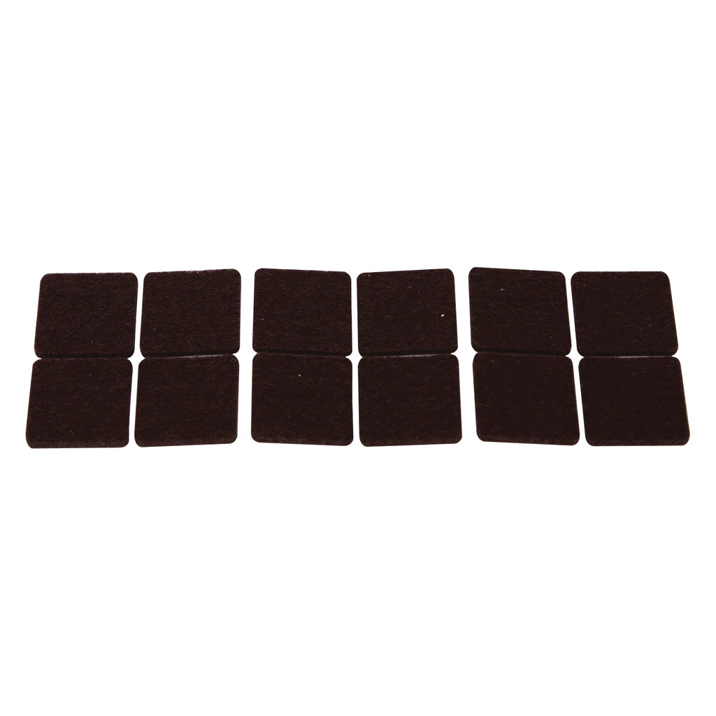 Furniture Pad 1" Square Felt Brown PK12