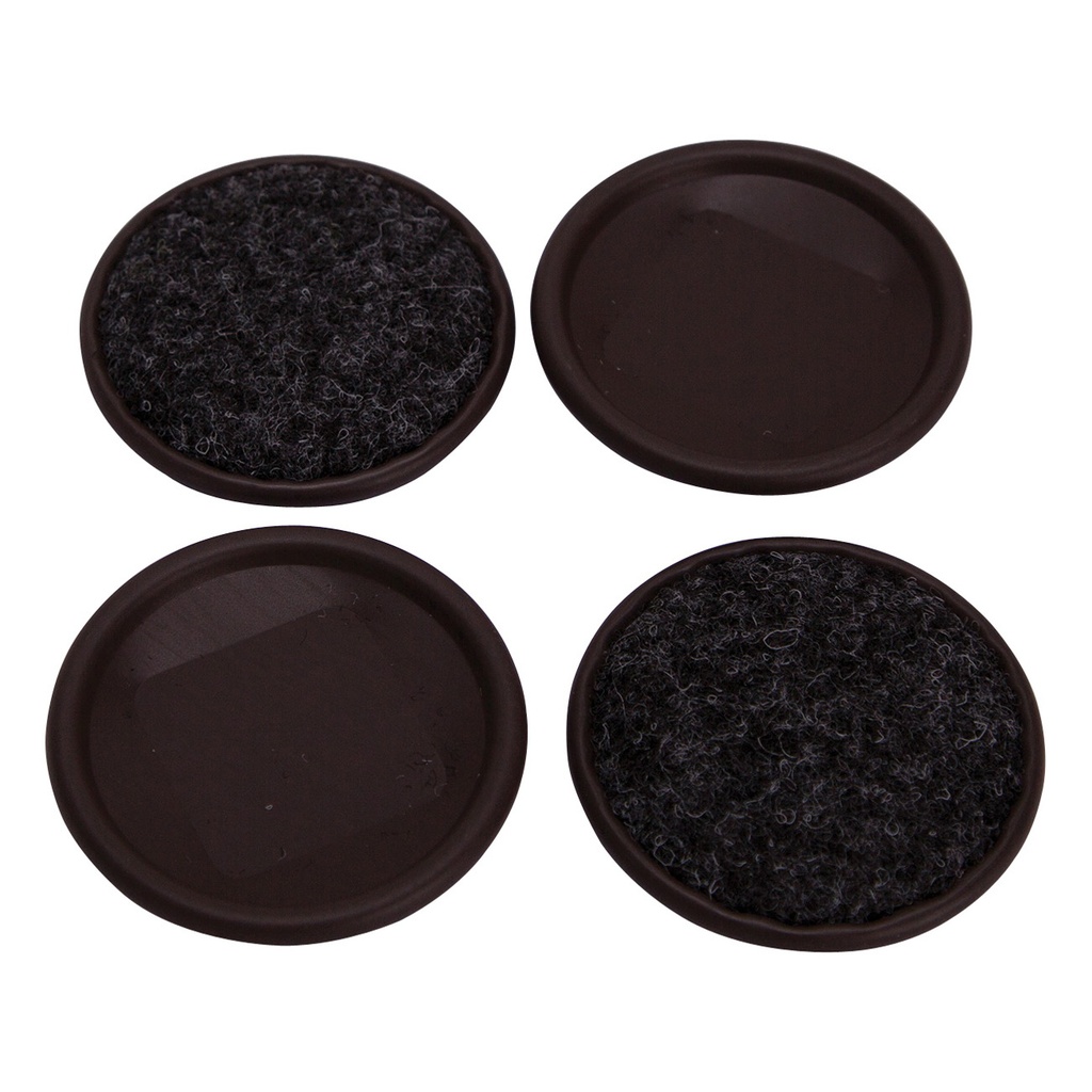 Furniture Cup 2-3/8" Round Brown Carpet/Steel PK4