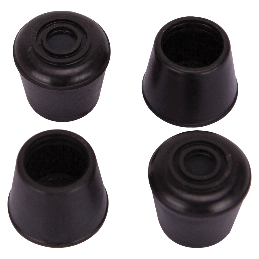 Furniture Leg Tip 3/4" Black Rubber PK4