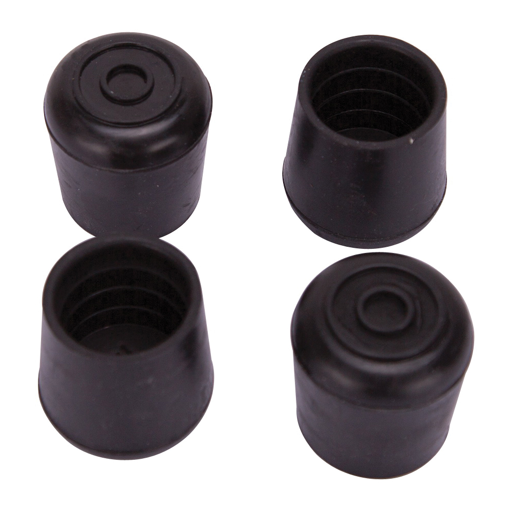 Furniture Leg Tip 1" Black Rubber PK4