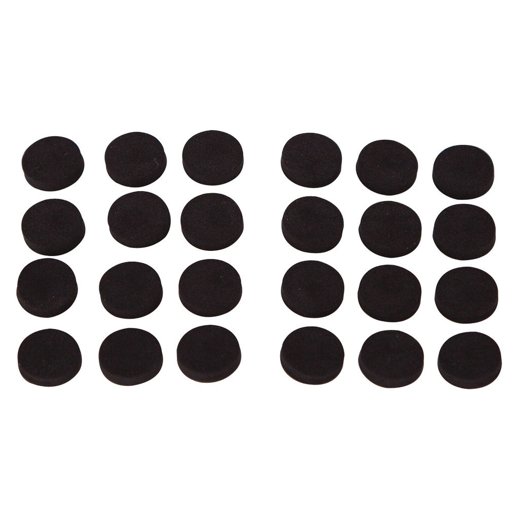 Furniture Pad Foam 1/2" Black Round Self Adhesive PK24