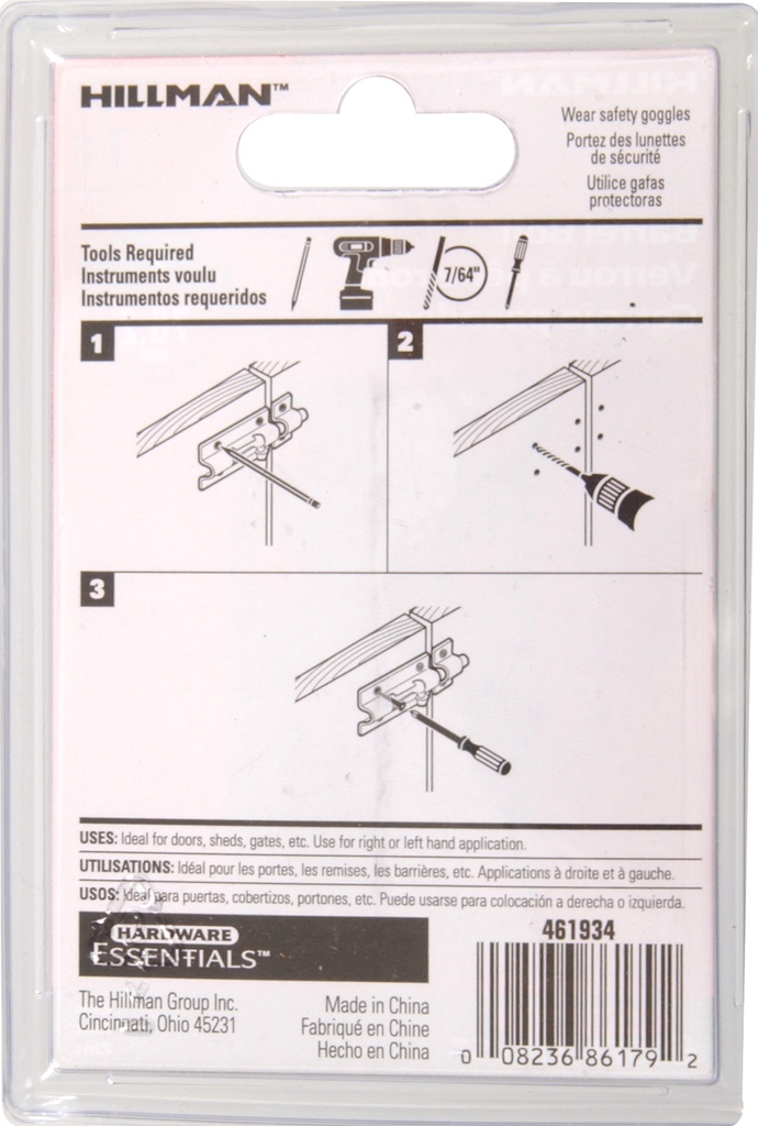CD-BARREL BOLT 3" ZINC