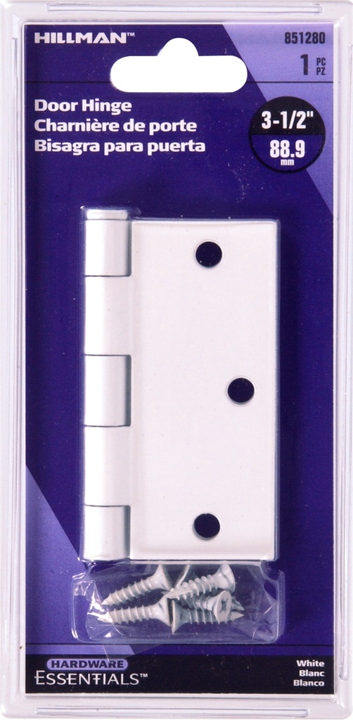 CD-HINGE-SQ 3.5 WHT 1PC