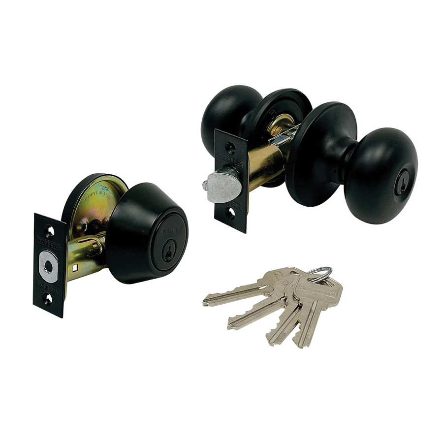 Deadbolt & Entry Knob Lockset Matte Black