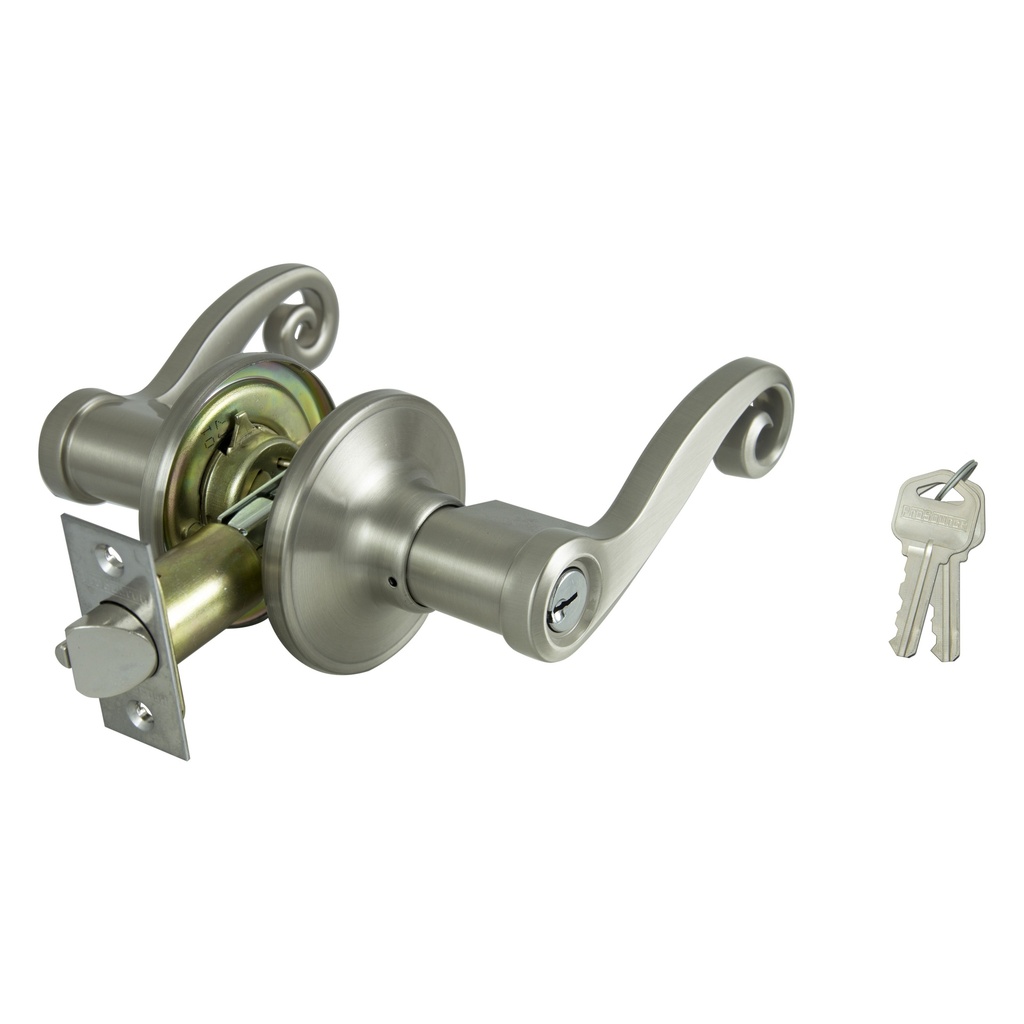 Door Lever Entry Satin Nickel