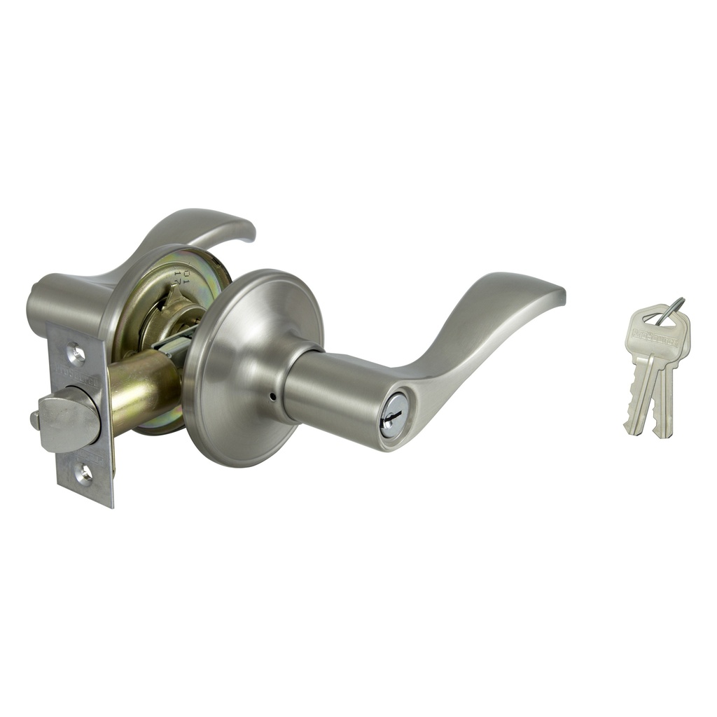 Door Lever Entry Satin Nickel