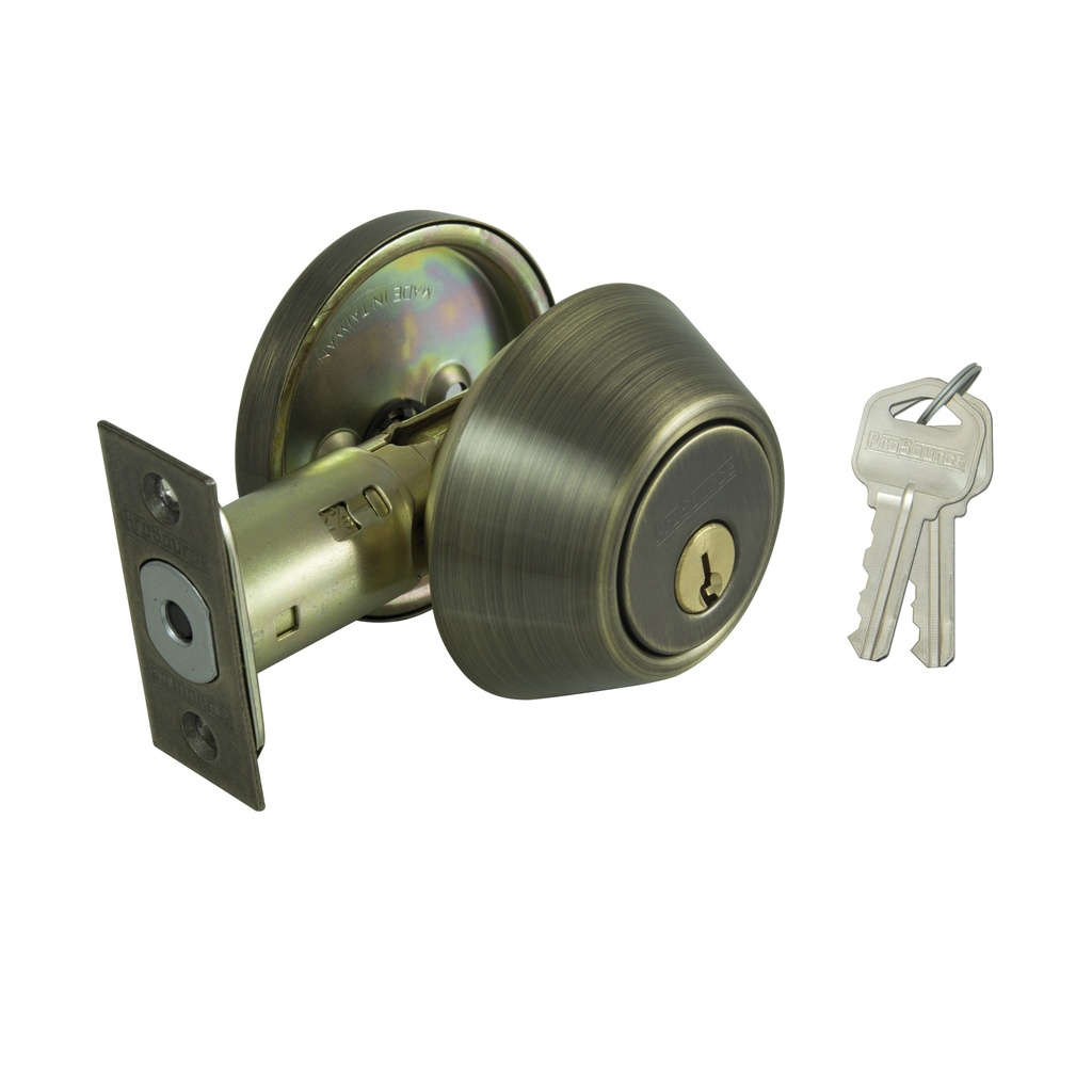 Deadbolt Single Cylinder Antique Brass