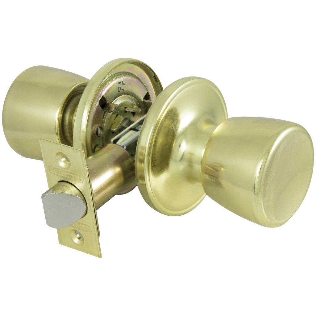 Door Knob Hall & Closet Polished Brass Tulip