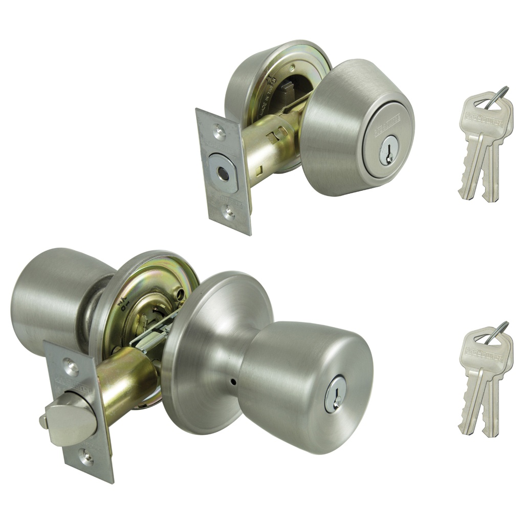Deadbolt & Entry Lockset Stainless Steel Tulip