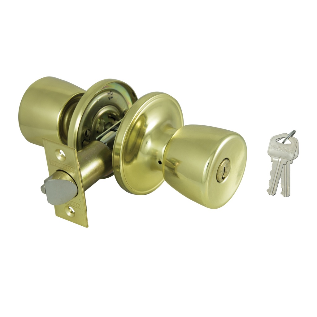 Door Knob Entry Polished Brass Tulip