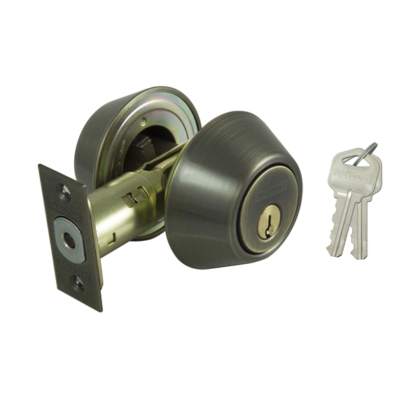 Deadbolt Double Cylinder Antique Brass