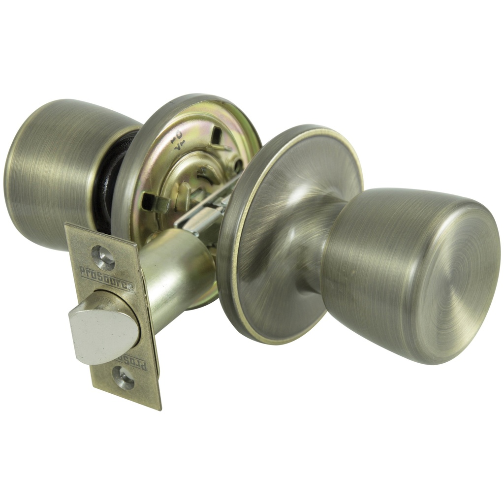 Door Knob Hall & Closet Antique Brass Tulip
