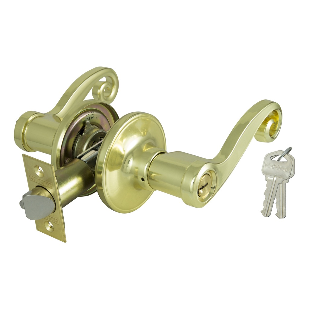 Door Lever Entry Polished Brass