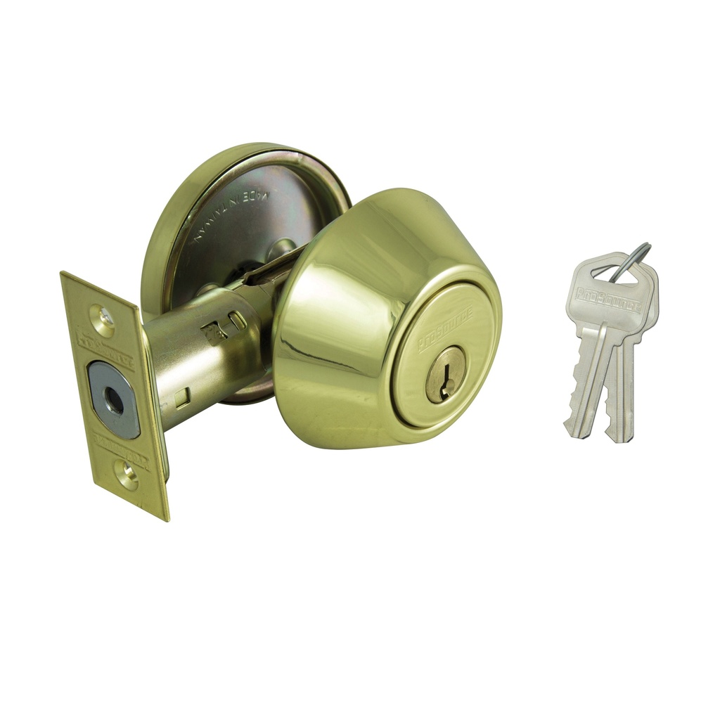Deadbolt Single Cylinder Polished Brass