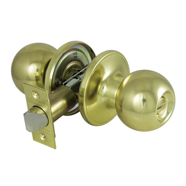 Door Knob Bed & Bath Polished Brass Tubular