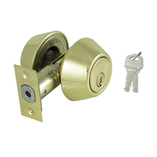 Deadbolt Double Cylinder Polished Brass