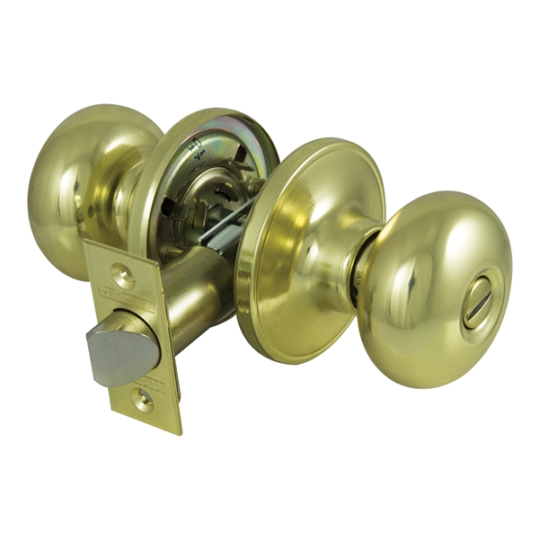 Door Knob Bed & Bath Polished Brass Tubular