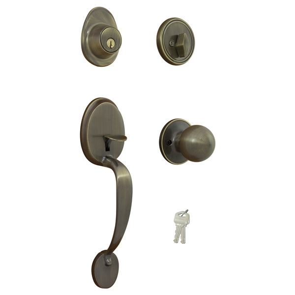 Handleset Entrance Antique Brass