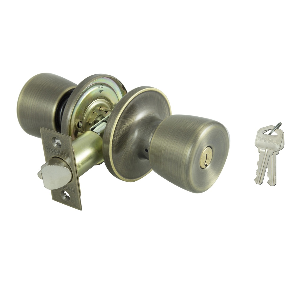 Door Knob Entry Antique Brass Tulip
