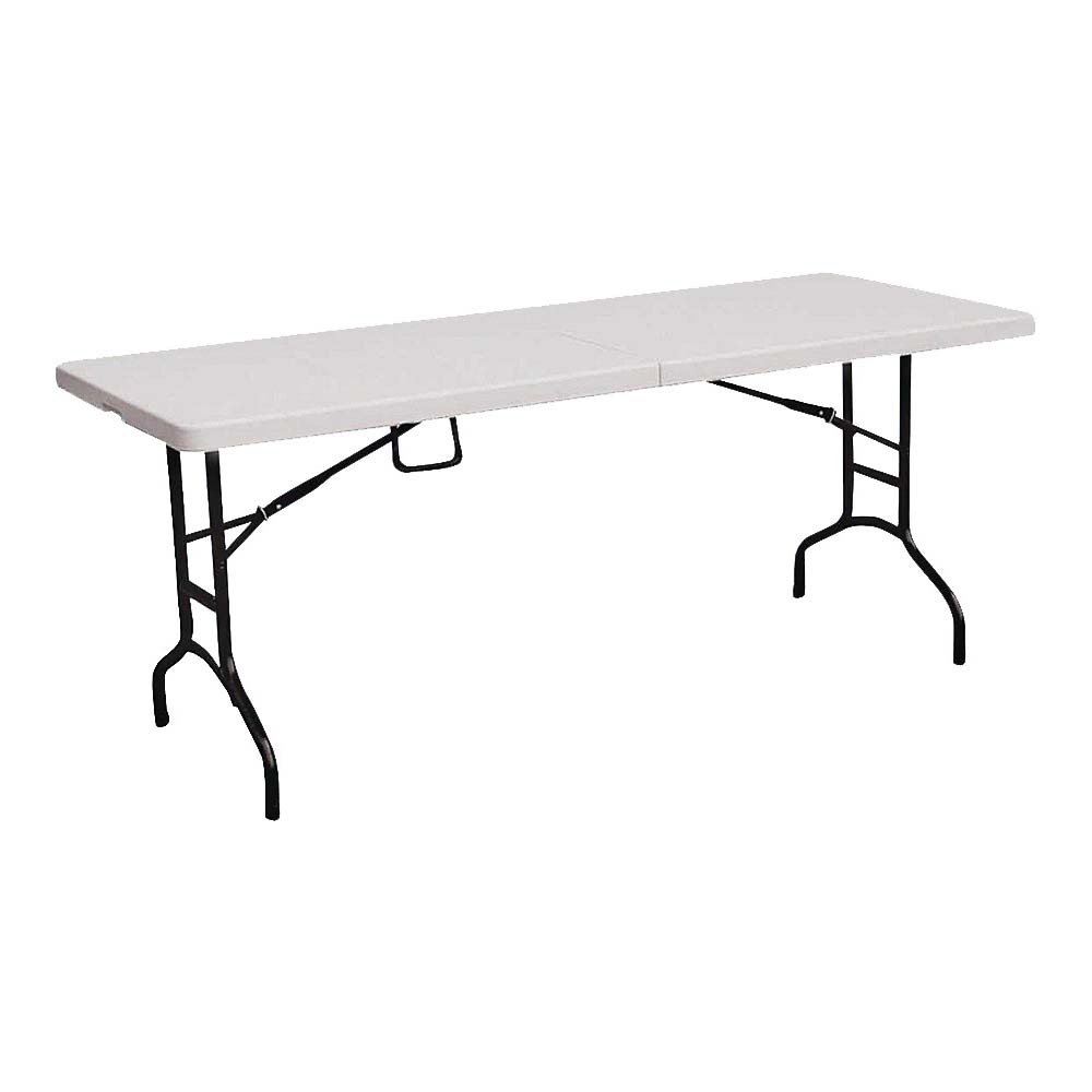 Folding Table 6ft x 2.5ft w/Folding Top 330lb White