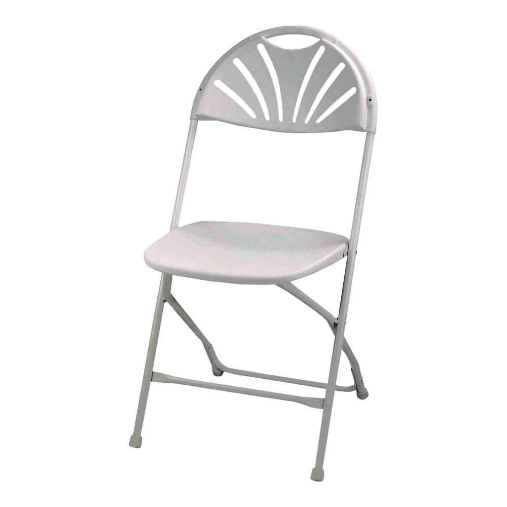 FOLDING CHAIR FAN BACK WHITE