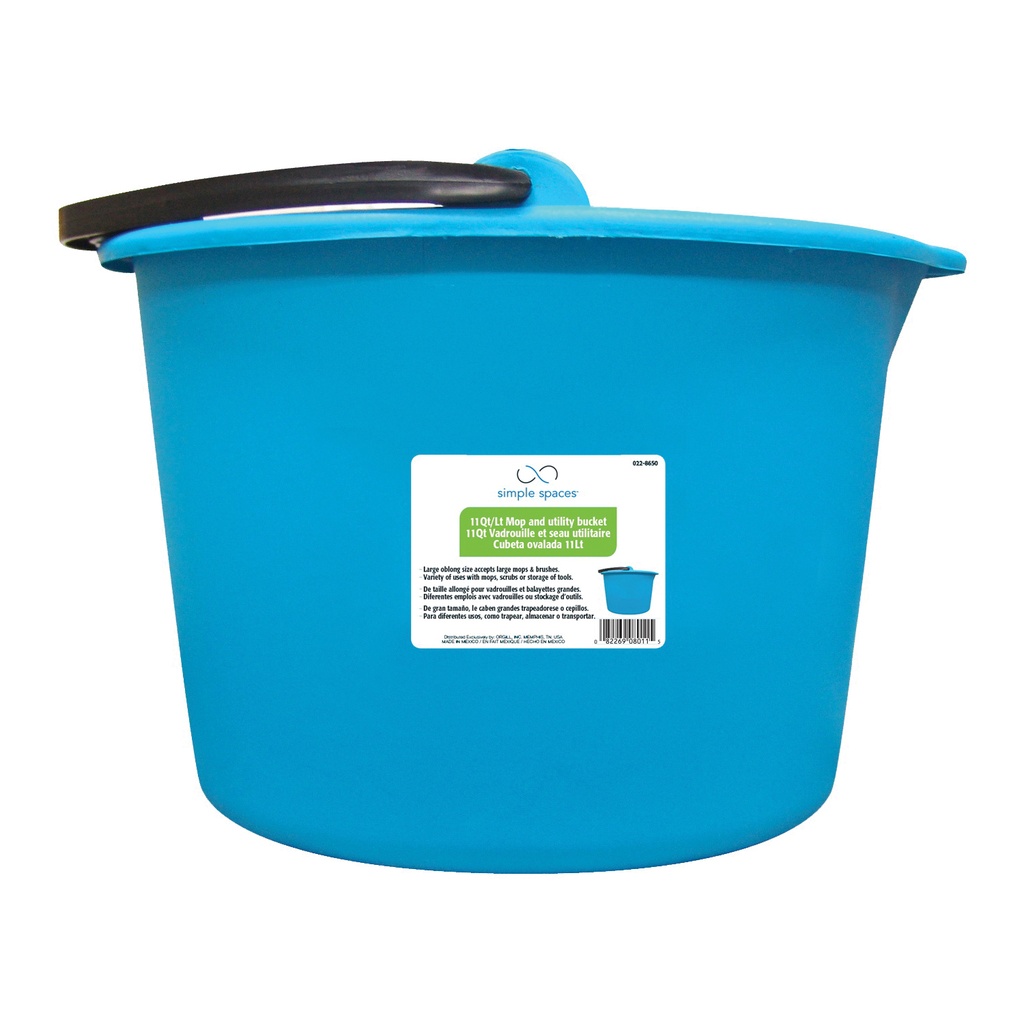 Bucket 11qt Oblong Plastic Blue