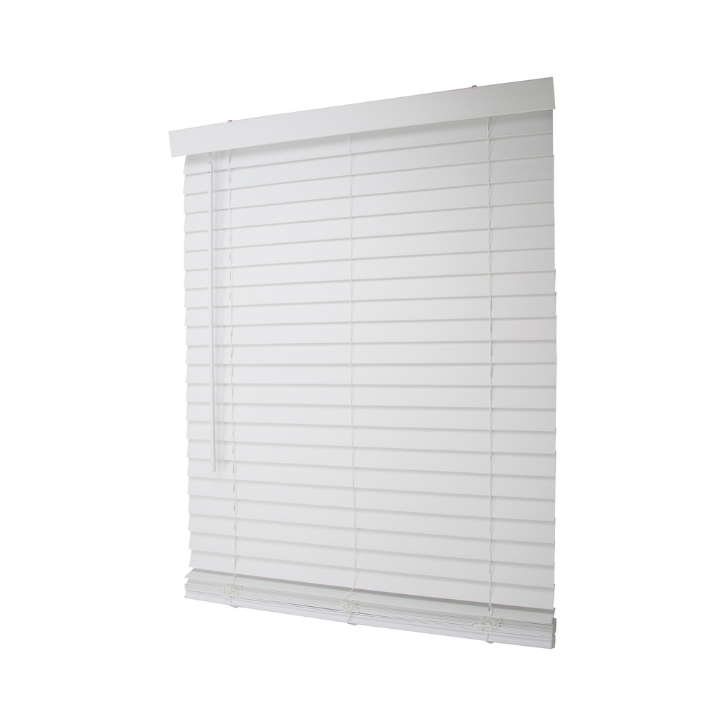 Blind Mini Cordless 32"x64" White Faux Wood 2" Slats