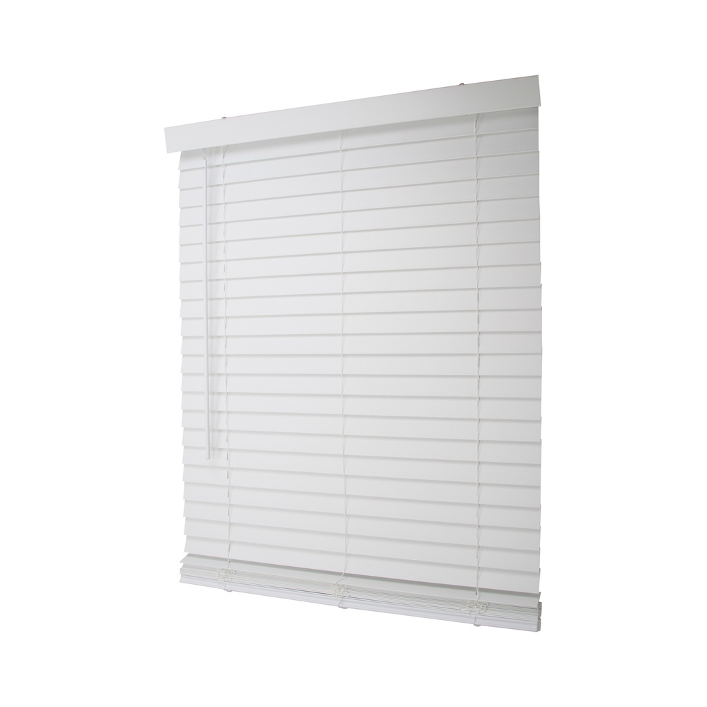 Blind Mini Cordless 35"x64" White Faux Wood 2" Slats