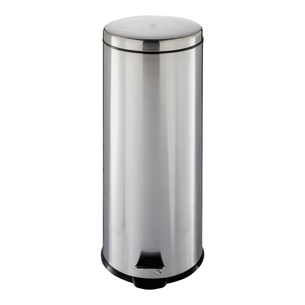 TRASH CAN STEP ROUND 30L SS 