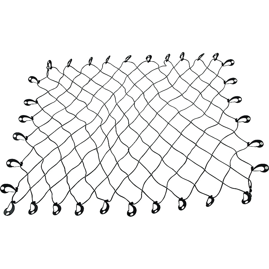 Cargo Net 96"x72" Black Rubber 32 Hooks. Stretches to 120"x168"