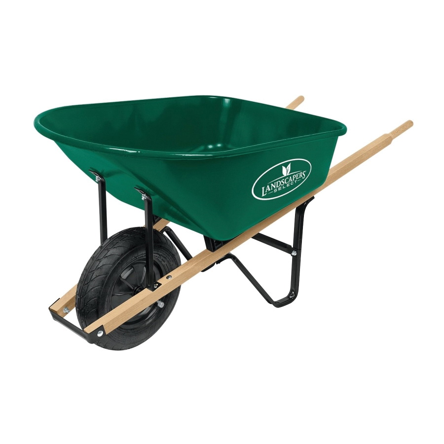 Wheelbarrow Green Steel Tray 6Cu.FT