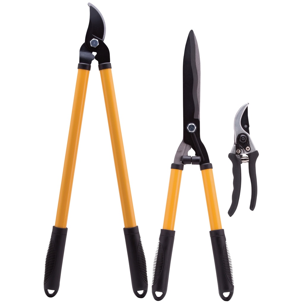 Pruner Set 3pc Lopper/Hedge Shear/By-Pass Pruner