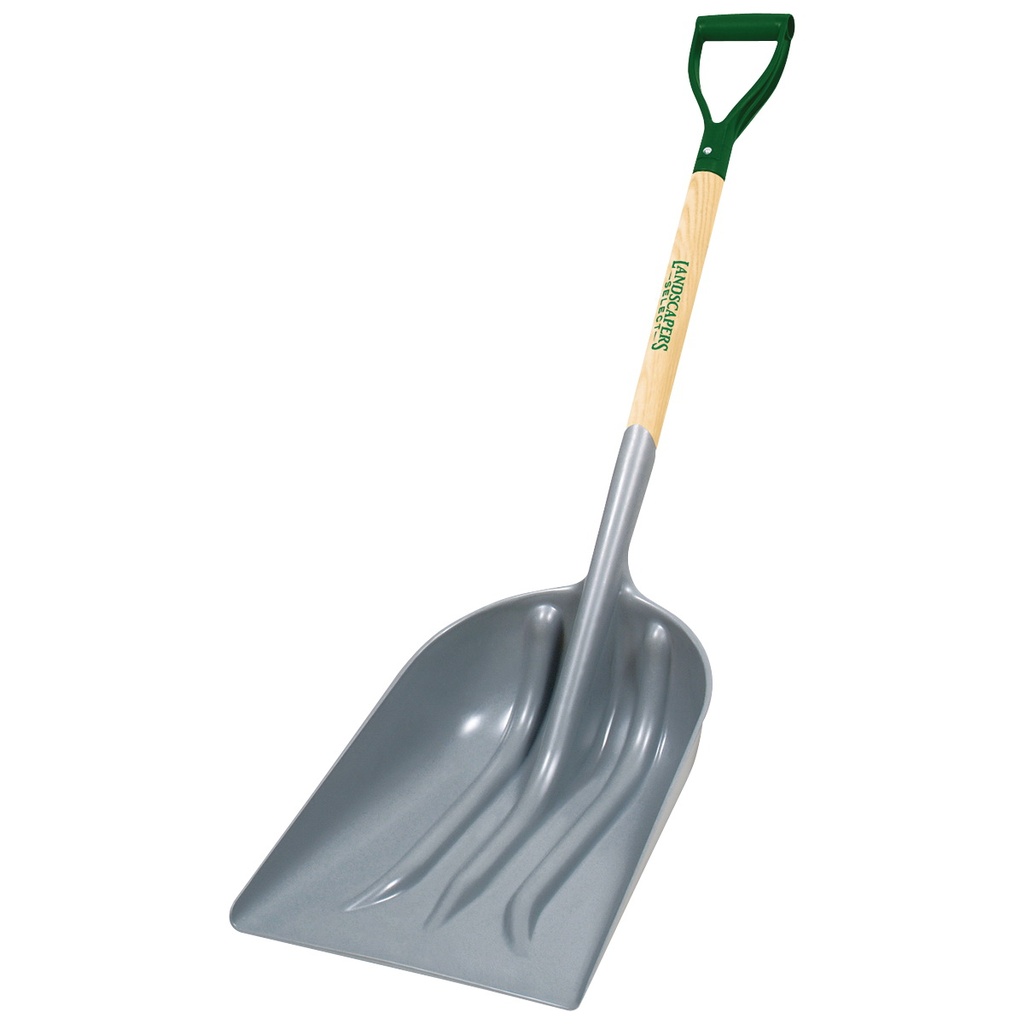 Scoop Shovel ABS Plastic Blade Wood D-Handle