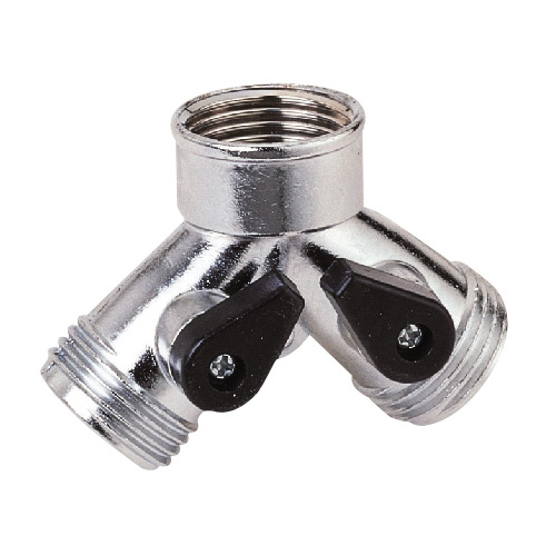 Y-Hose Connector w/Shut Off Valves Metal