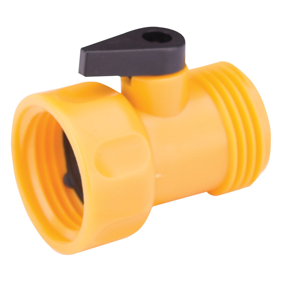 Shut-Off Valve Garden Hose 1-Port Plastic Yellow