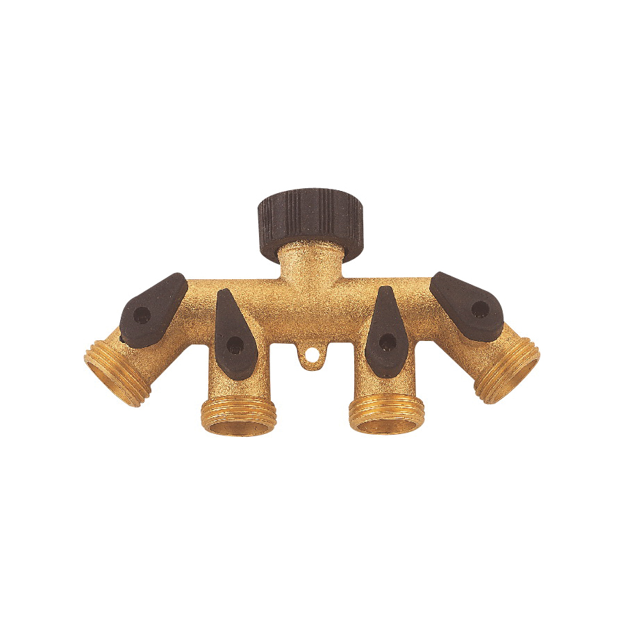 Hose Faucet Manifold 4 Port Brass