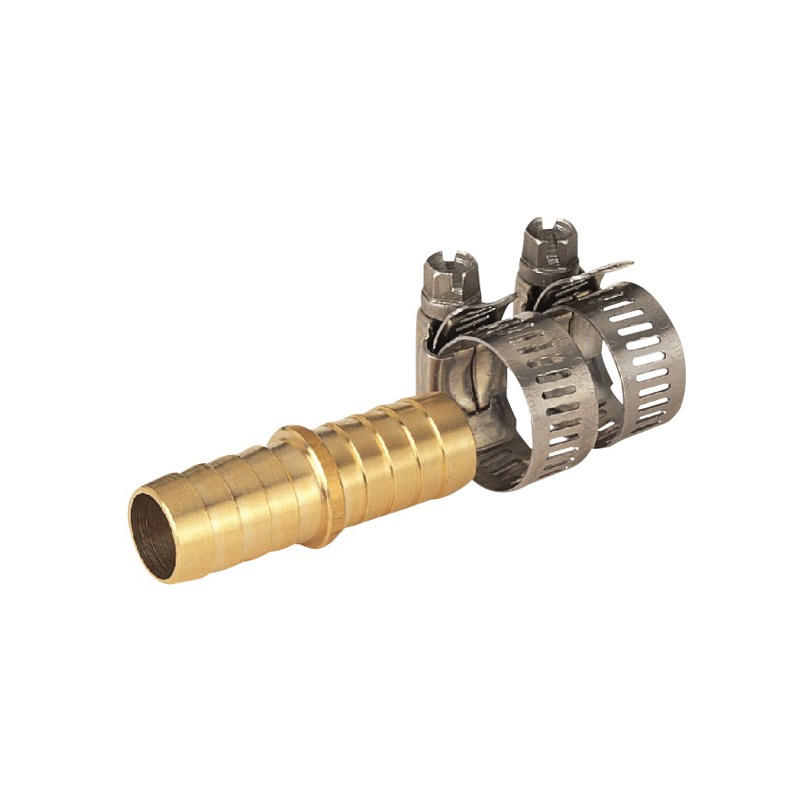 Hose Mender 5/8" Barb w/Clamps Brass