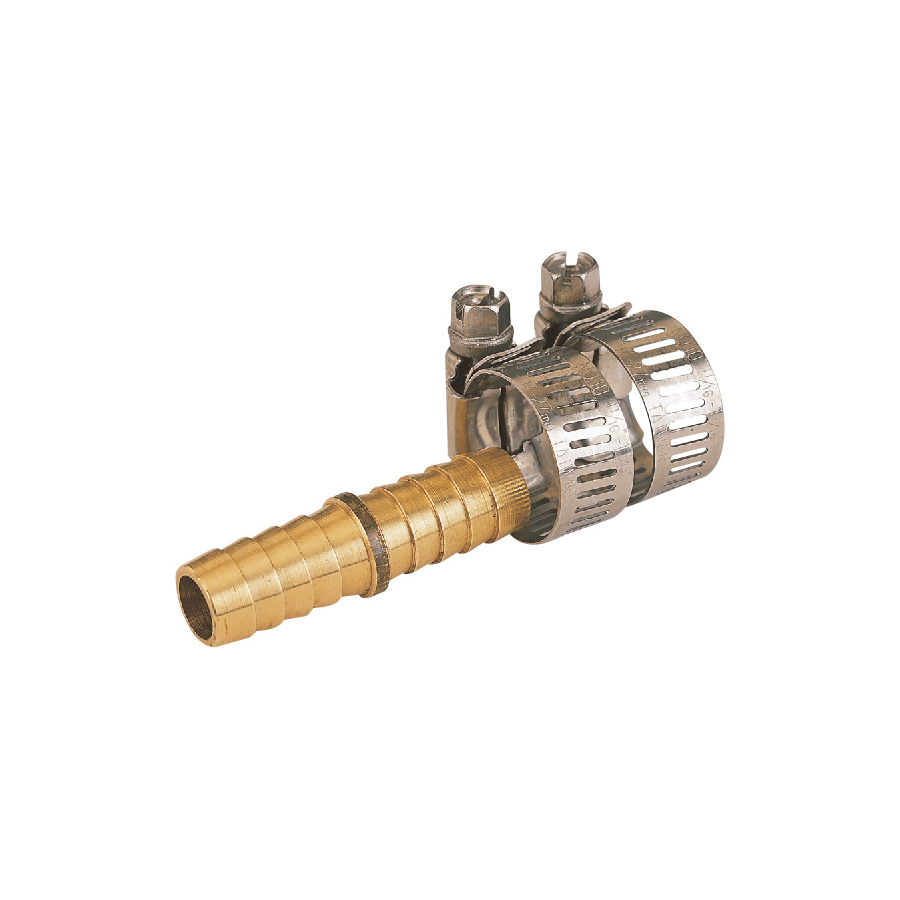 Hose Mender 1/2" Barb w/Clamps Brass