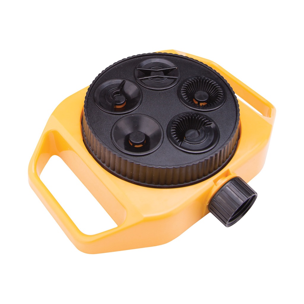 Turret Sprinkler 5-Pattern Plastic Yellow